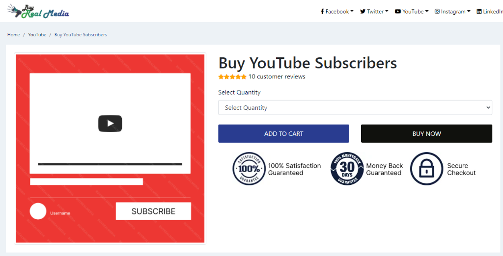 Buy Real Media YouTube Subscribers