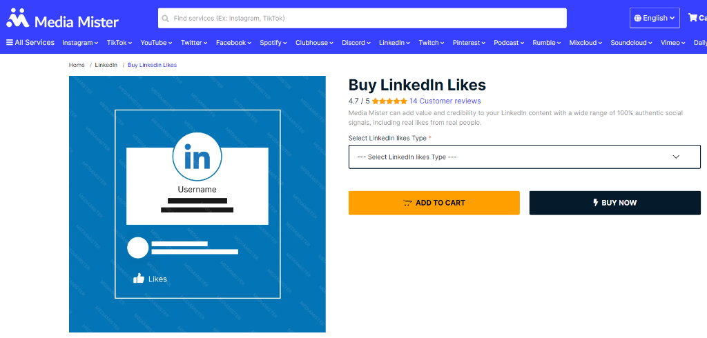 Media Mister Buy LinkedIn Likes