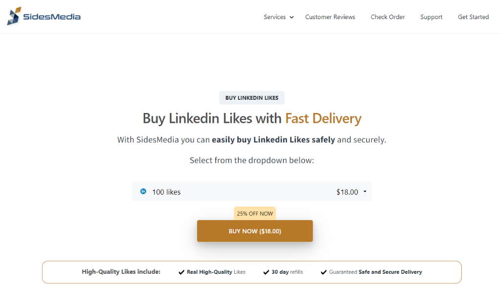 SidesMedia Buy Linkedin Likes